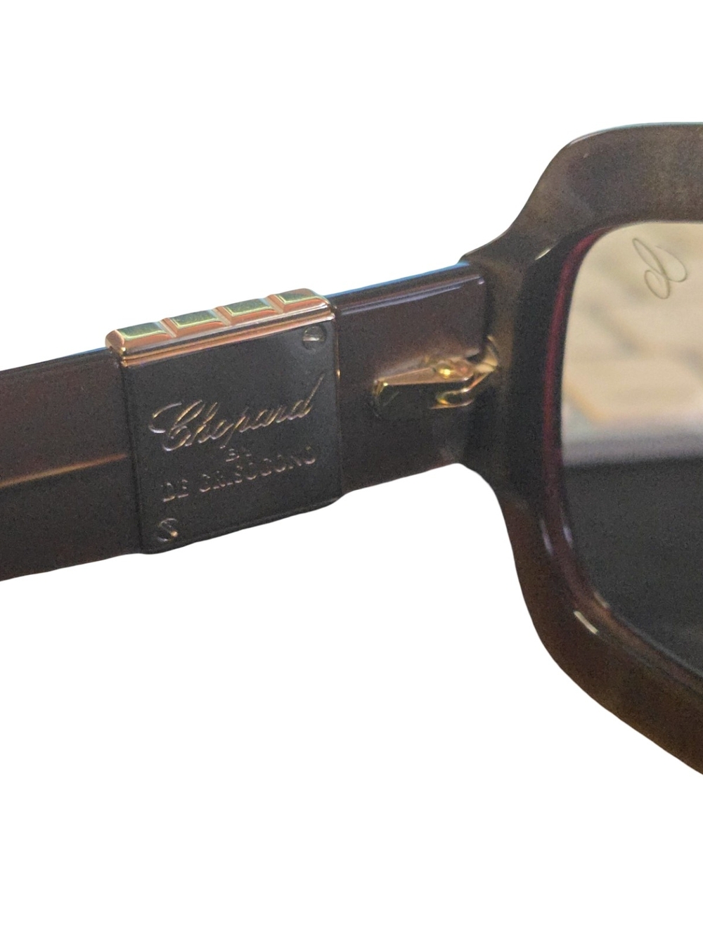 Chopard Burgundy/Caramel Gold Square Sunglasses - Picture 7 of 10